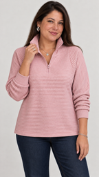 Vilja Suéter in Rosa-claro – gola