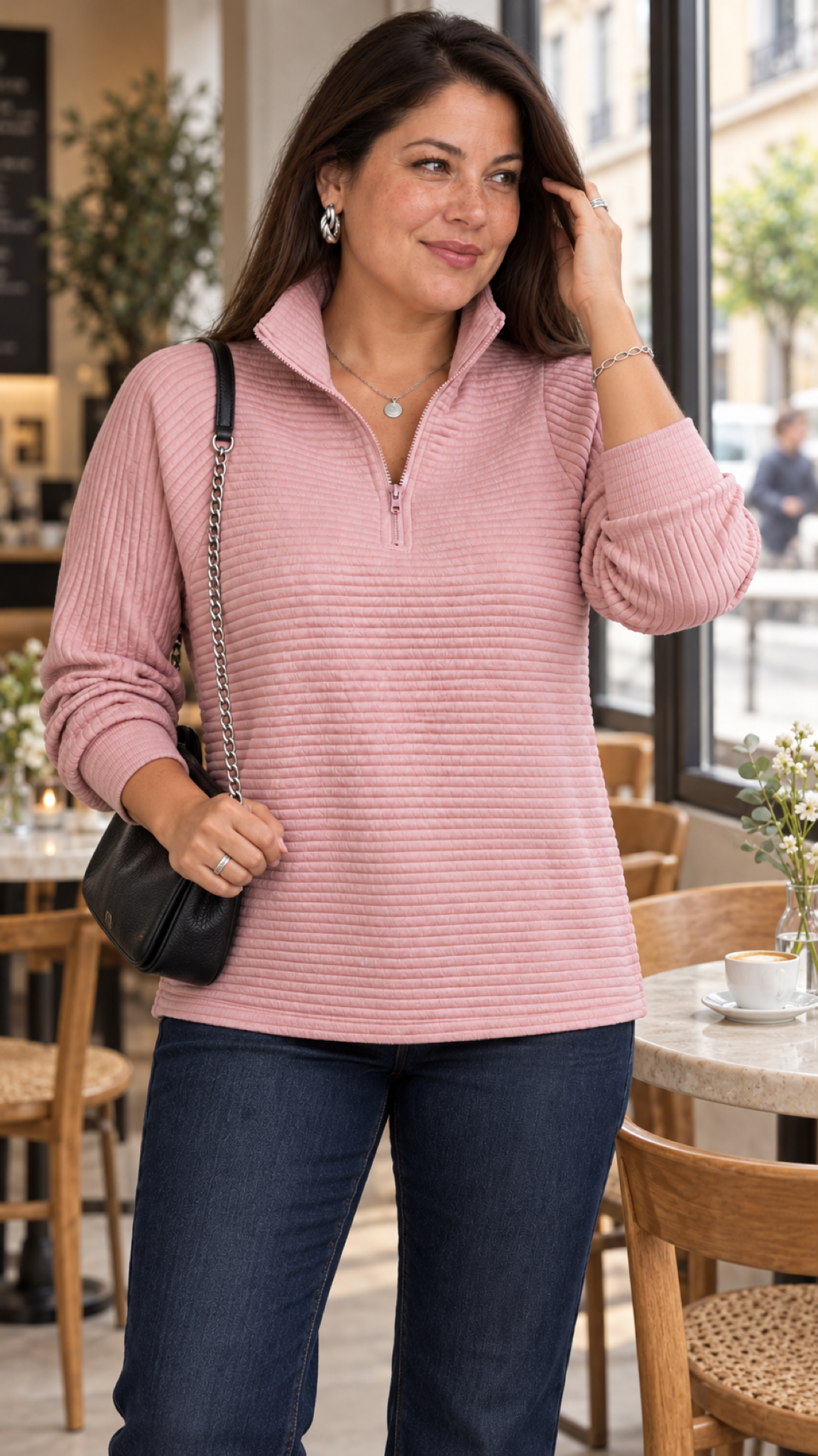 Vilja Suéter in Rosa-claro – cafe