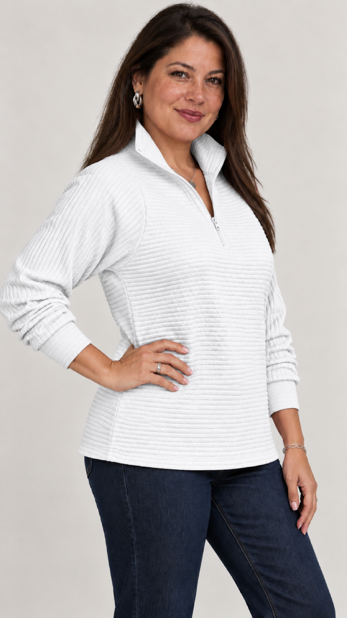 Vilja Suéter in Branco – lateral