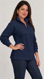 Vilja Suéter in Azul – lateral