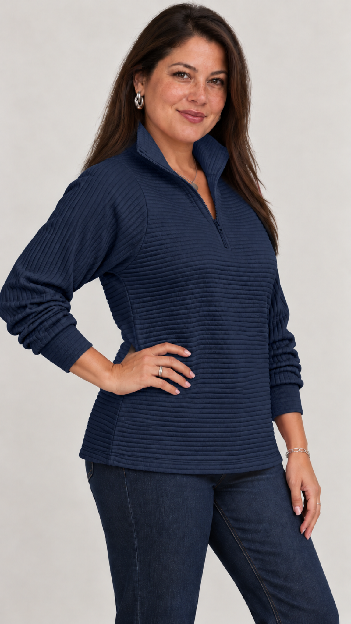 Vilja Suéter in Azul – lateral