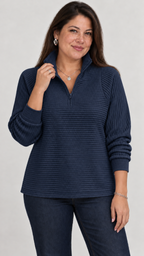Vilja Suéter in Azul – gola