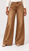 Wide-Leg Jeans in Marrom-escuro – capa