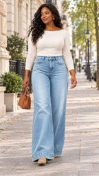Wide-Leg Jeans in Azul-claro – berlim