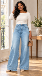 Wide-Leg Jeans in Azul-claro – interior