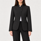 Leonora Blazer com gola alta – Preto – Blazer em detalhe