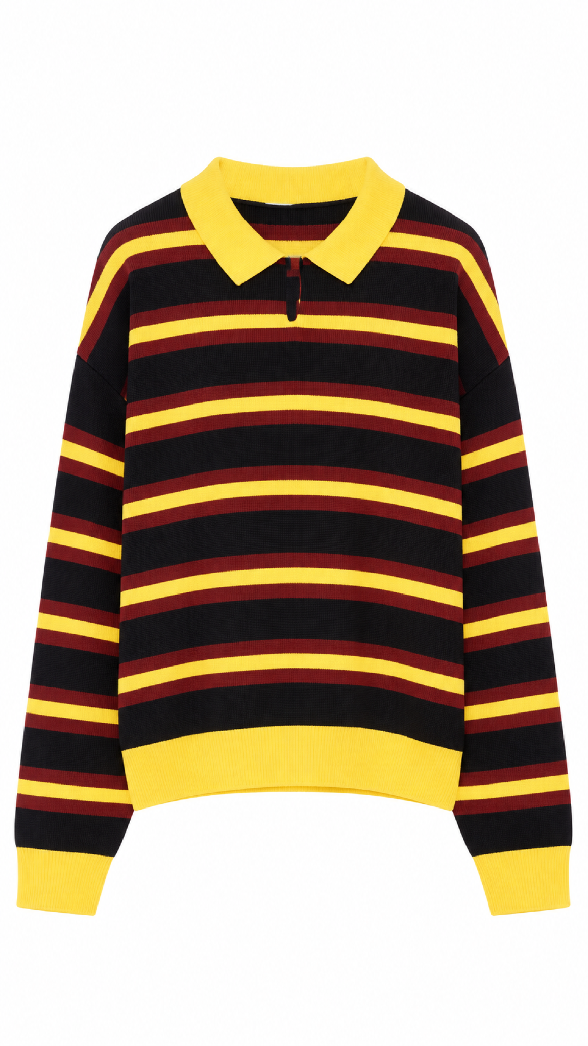 Marit – Gestreifter Strickpullover, Azul-escuro/Amarelo
