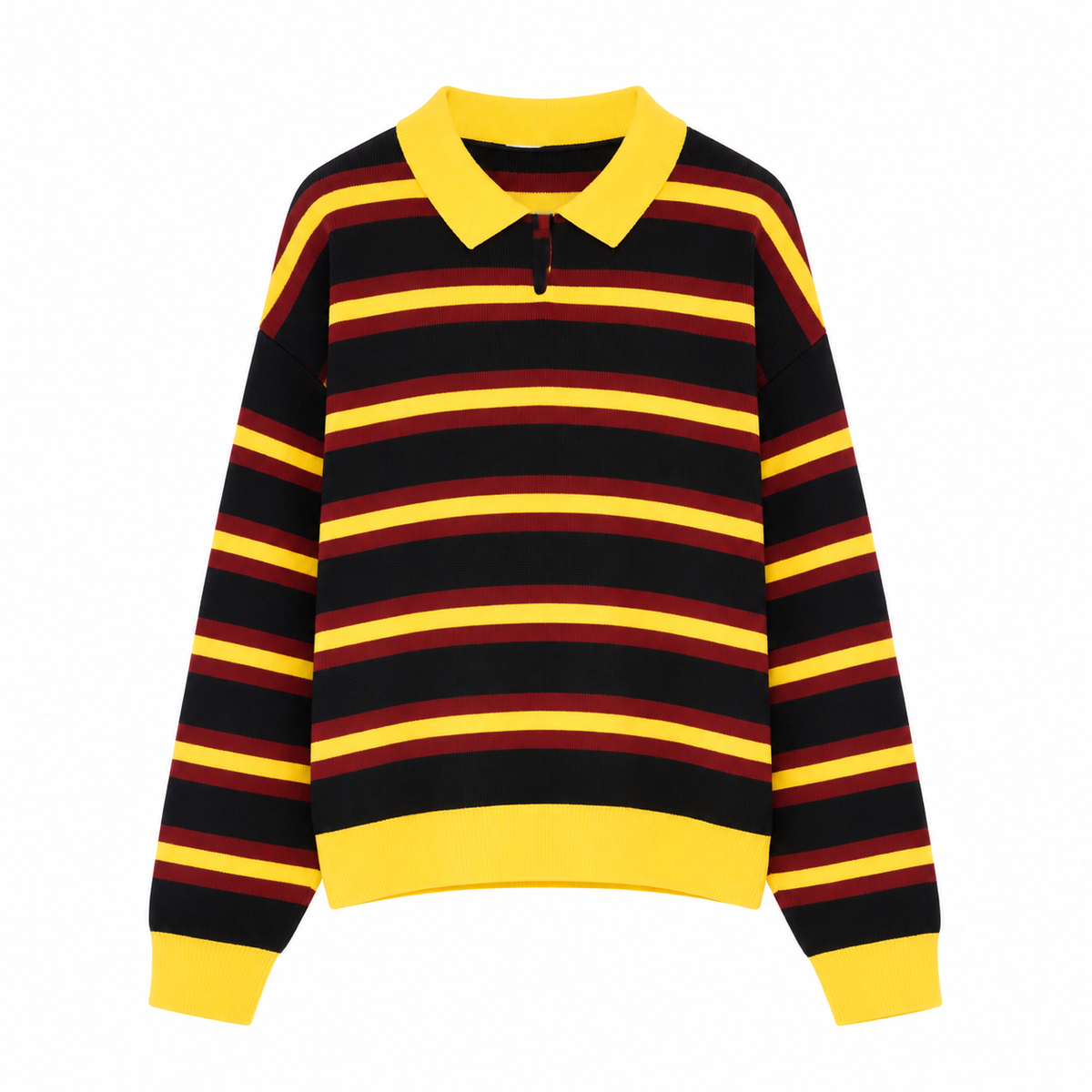 Marit – Gestreifter Strickpullover, Azul-escuro/Amarelo