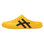 Mule feminino Lia amarelo, vista lateral, fundo transparente
