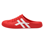Mule feminino Lia vermelho, vista lateral, fundo transparente