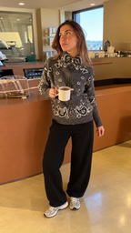Silja Jacquard-Cardigã mit Paisleymuster – Cinza-escuro